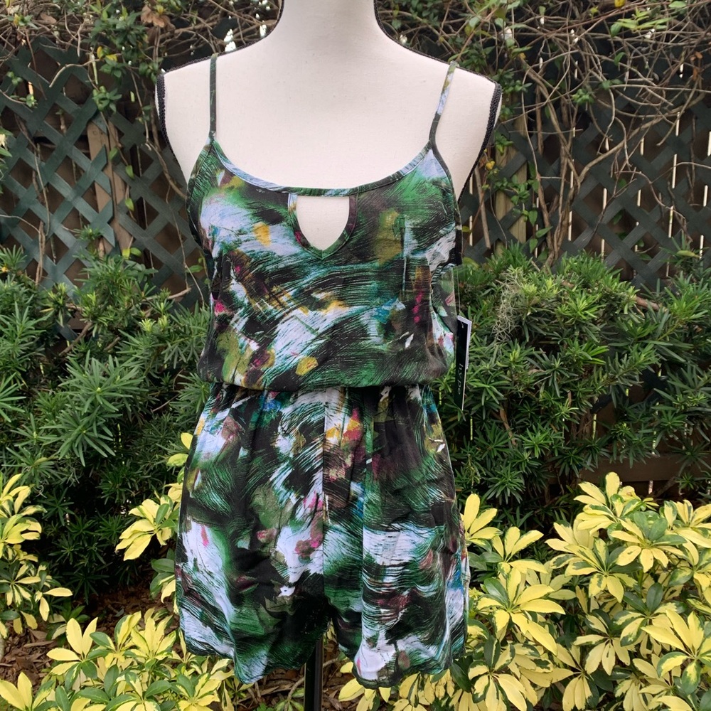 Hype Size S Cut Out Plant Summer Tank Top Romper